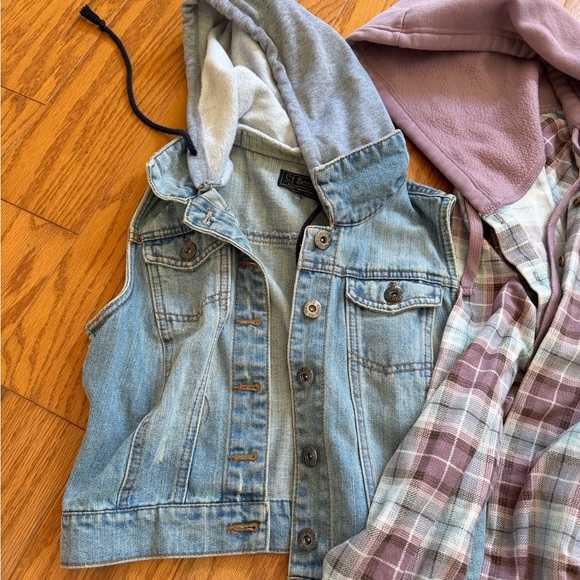 Lot of 3 women’s assorted mix Stylish Denim and Plaid Jacket Set medium m - Picture 2 of 6